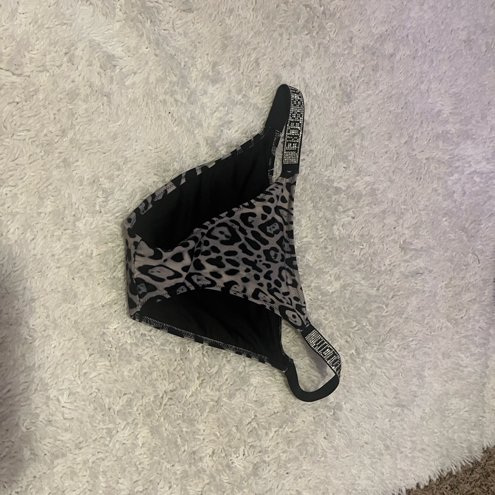 Victoria's Secret Black and Gray Leopard Bikini Bottom